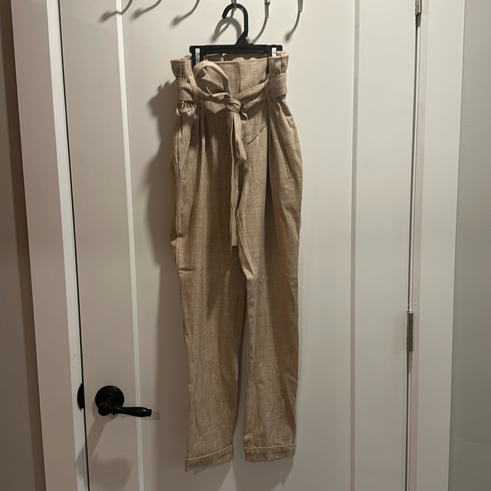 Beige linen pants XS